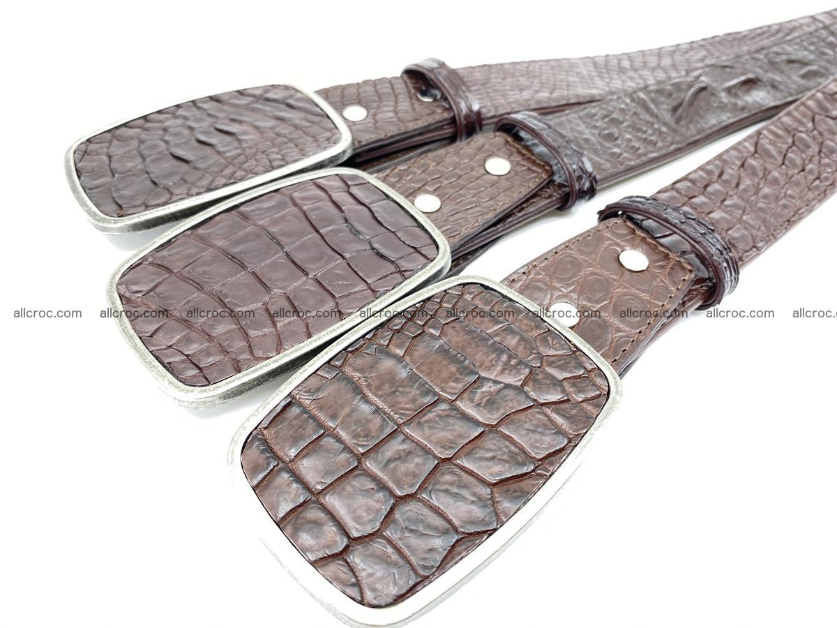 Handcrafted Crocodile leather belt 783 Foto 7