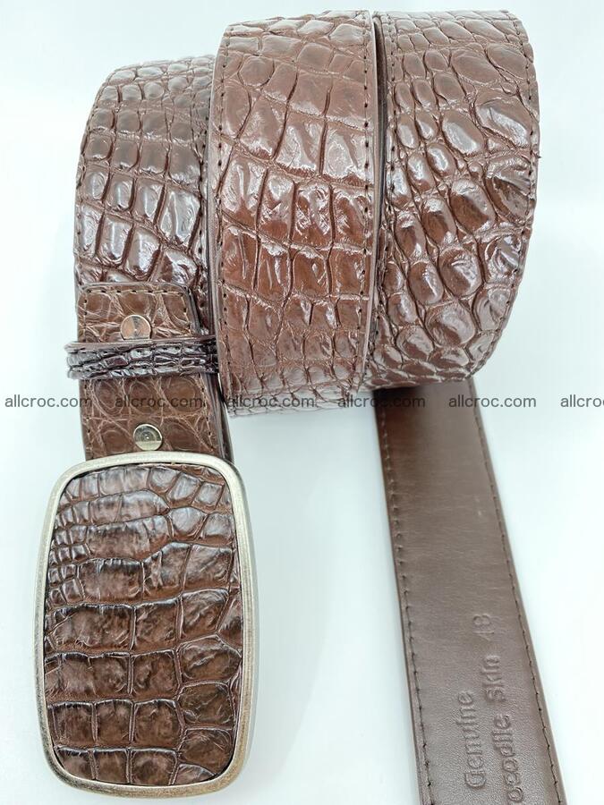 Handcrafted Crocodile leather belt 783 Foto 2