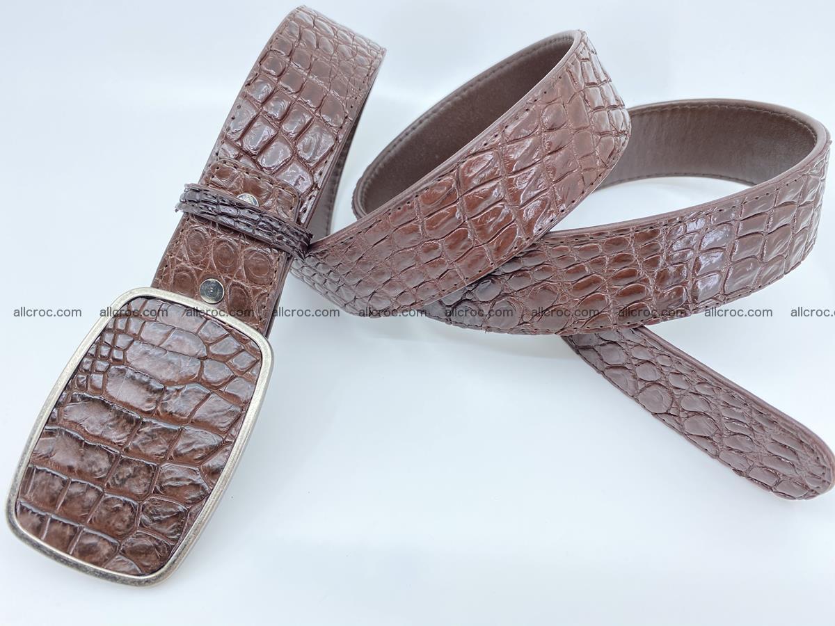 Handcrafted Crocodile leather belt 783 Foto 3