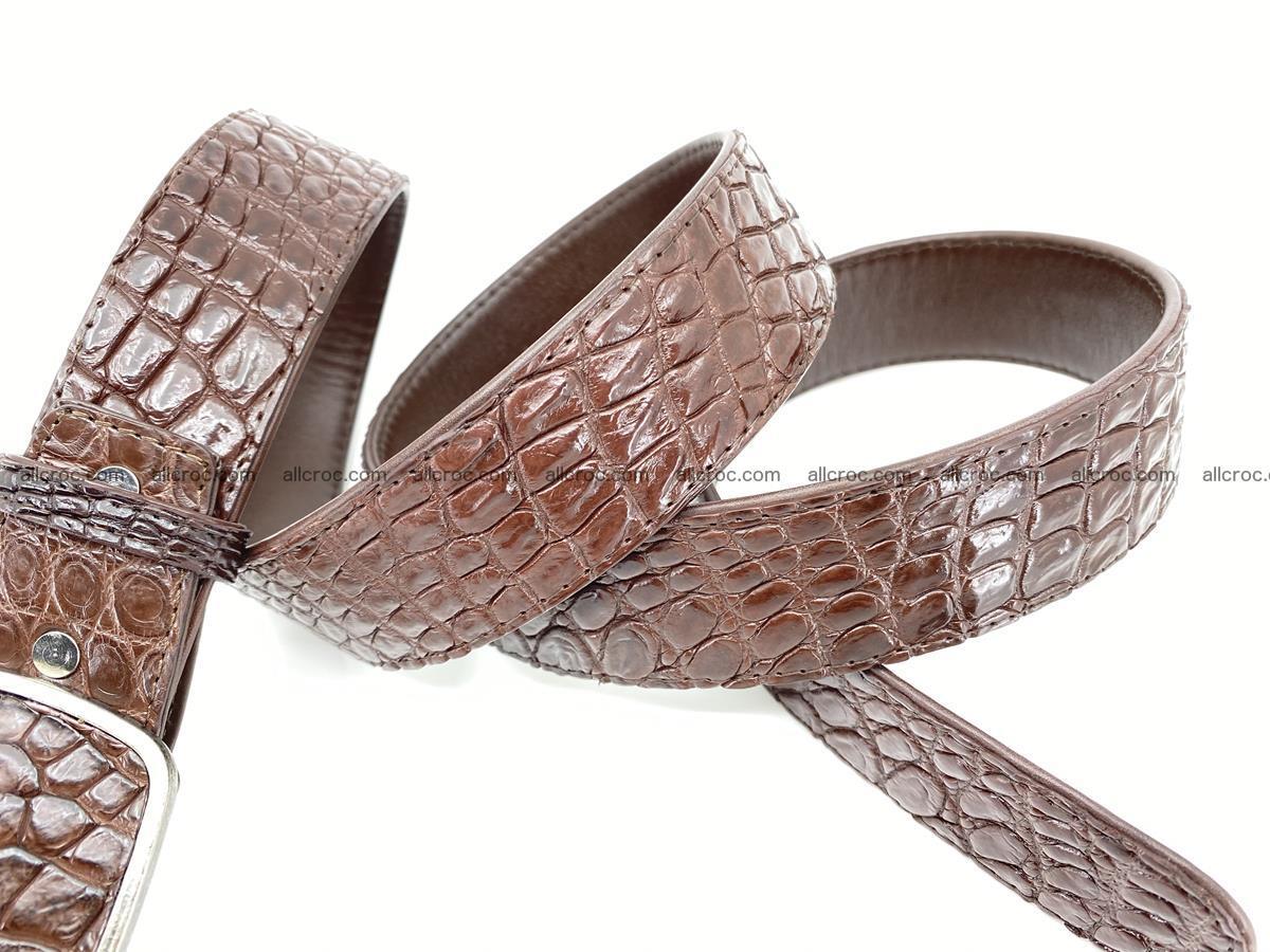 Handcrafted Crocodile leather belt 783 Foto 4