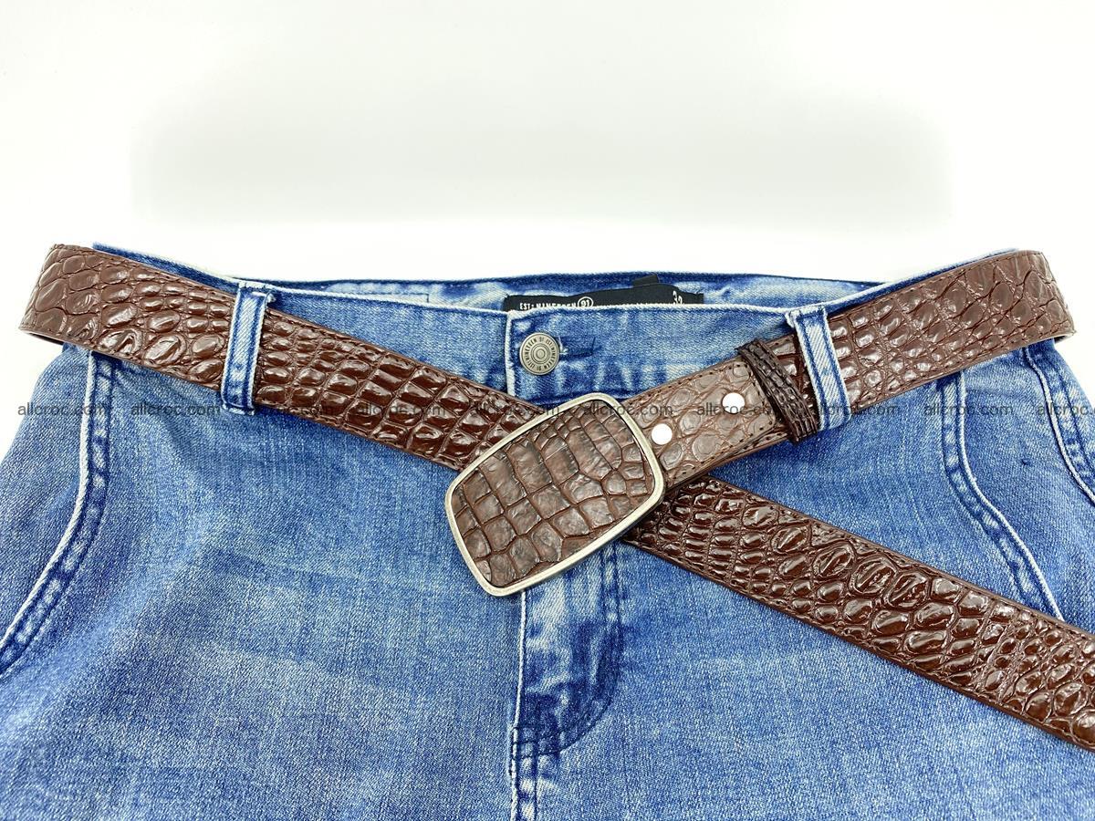 Handcrafted Crocodile leather belt 783 Foto 5