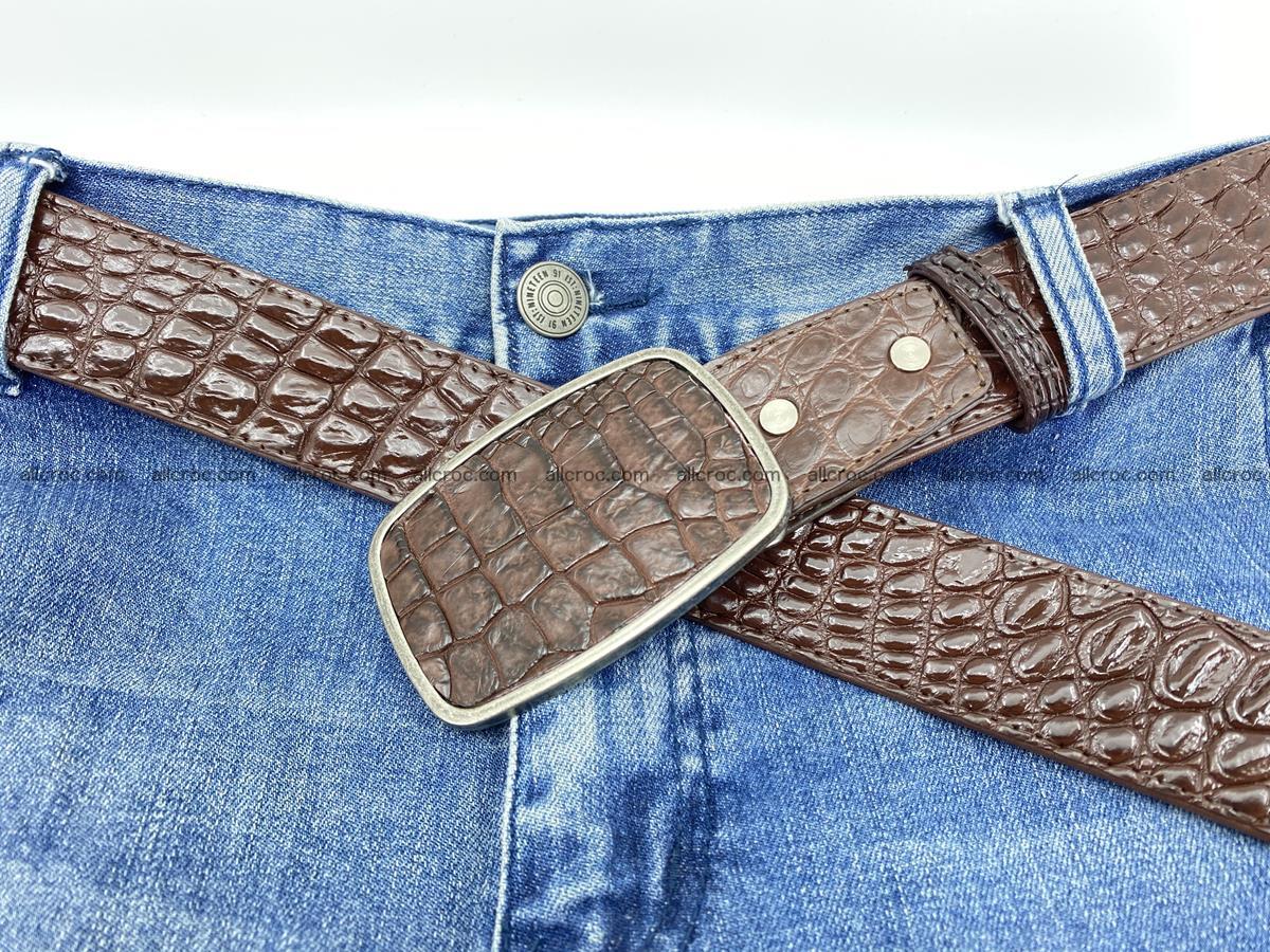 Handcrafted Crocodile leather belt 783 Foto 6