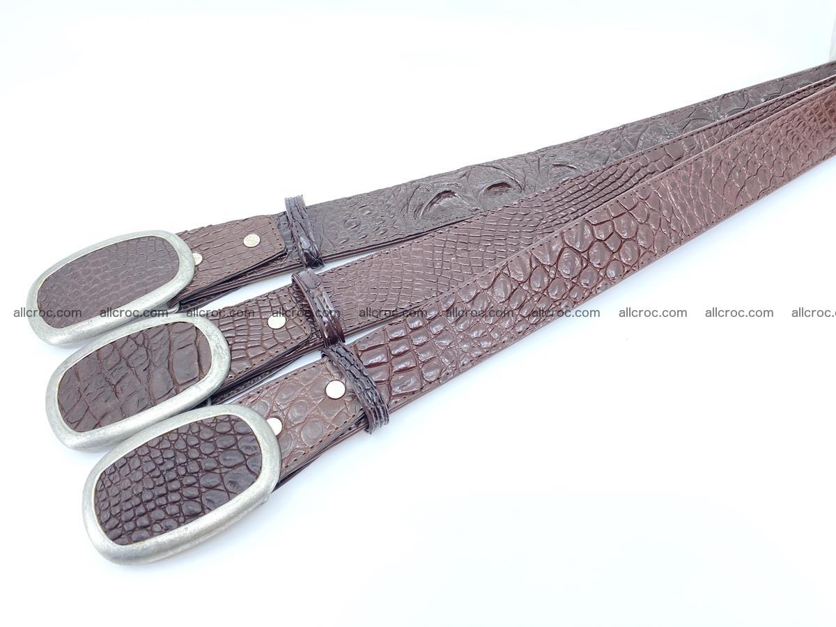Handcrafted Crocodile leather belt 797 Foto 8