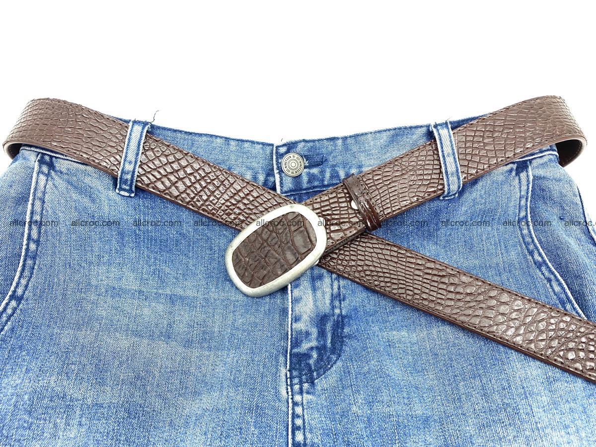 Handcrafted Crocodile leather belt 797 Foto 5
