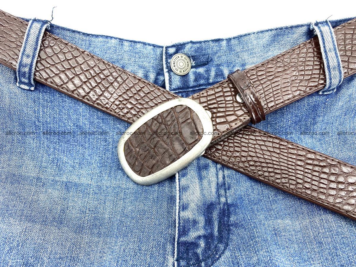 Handcrafted Crocodile leather belt 797 Foto 6