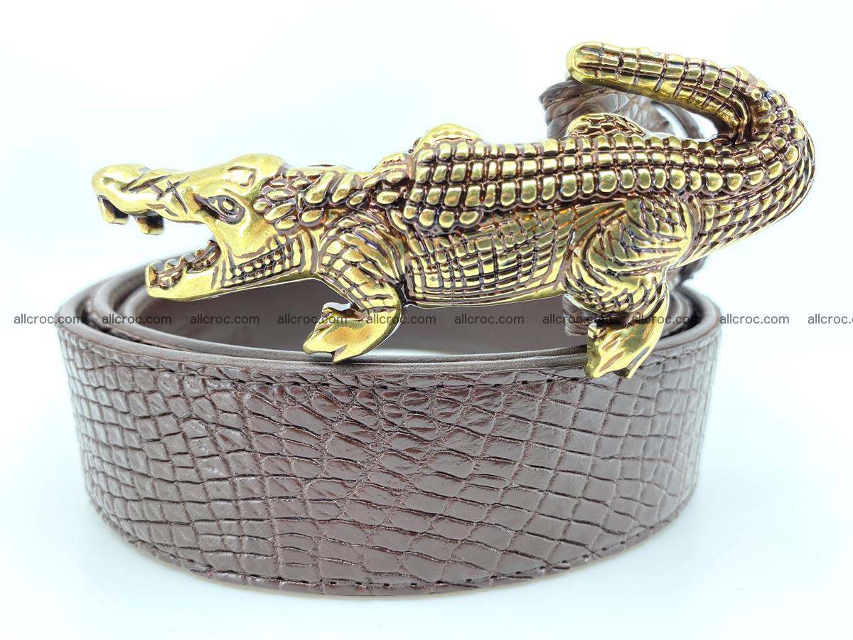 Handcrafted Crocodile leather belt 758 Foto 0
