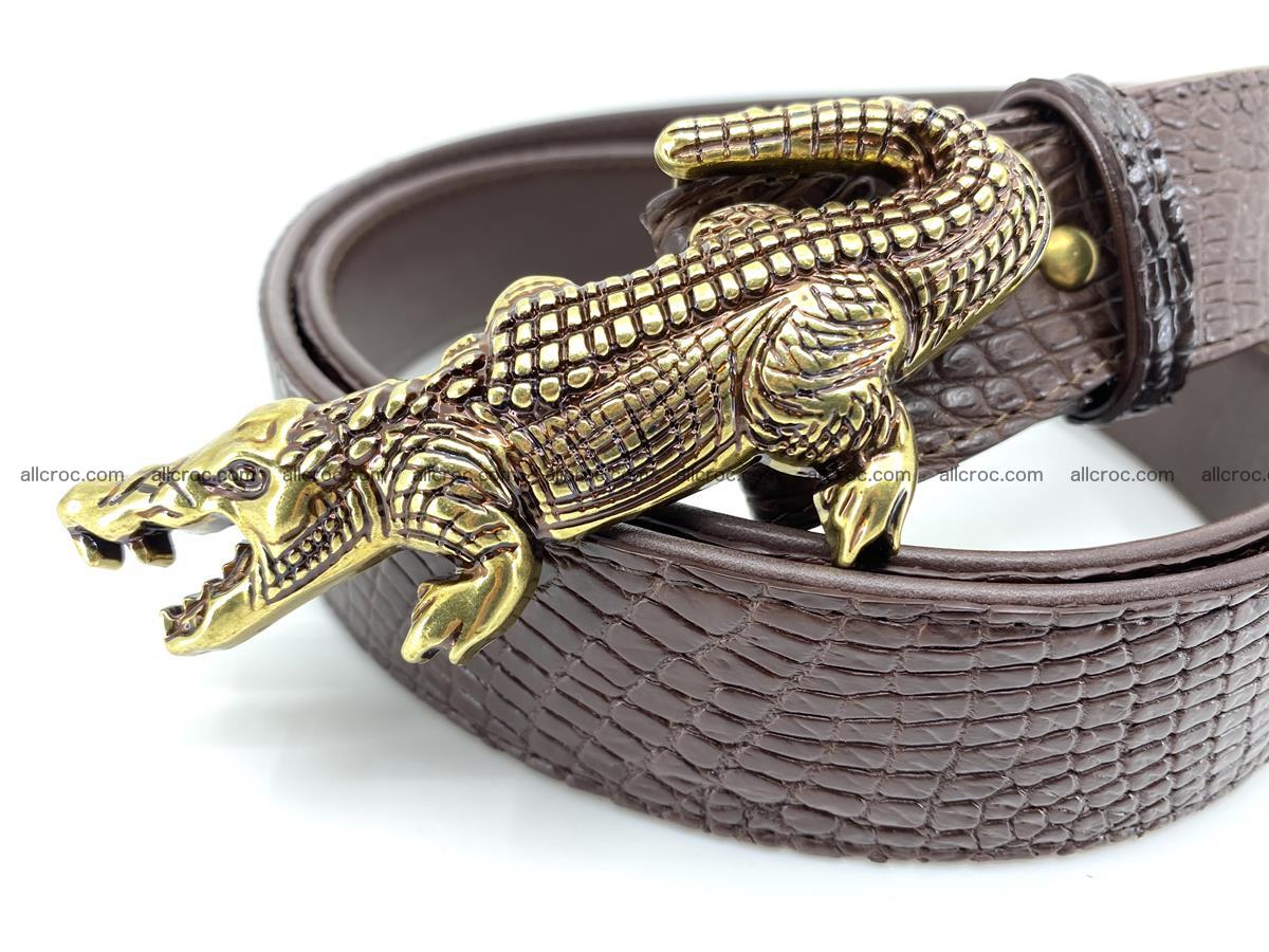 Handcrafted Crocodile leather belt 758 Foto 2
