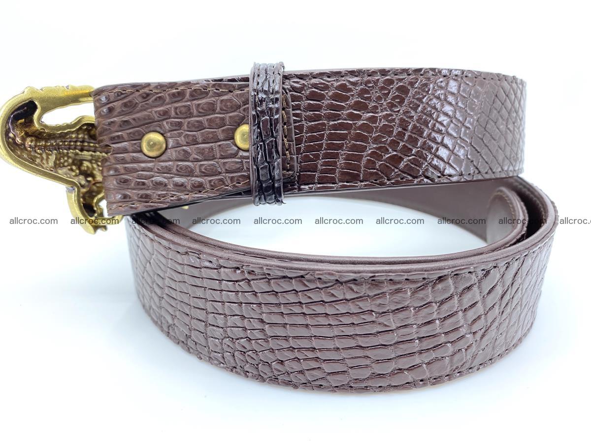 Handcrafted Crocodile leather belt 758 Foto 3