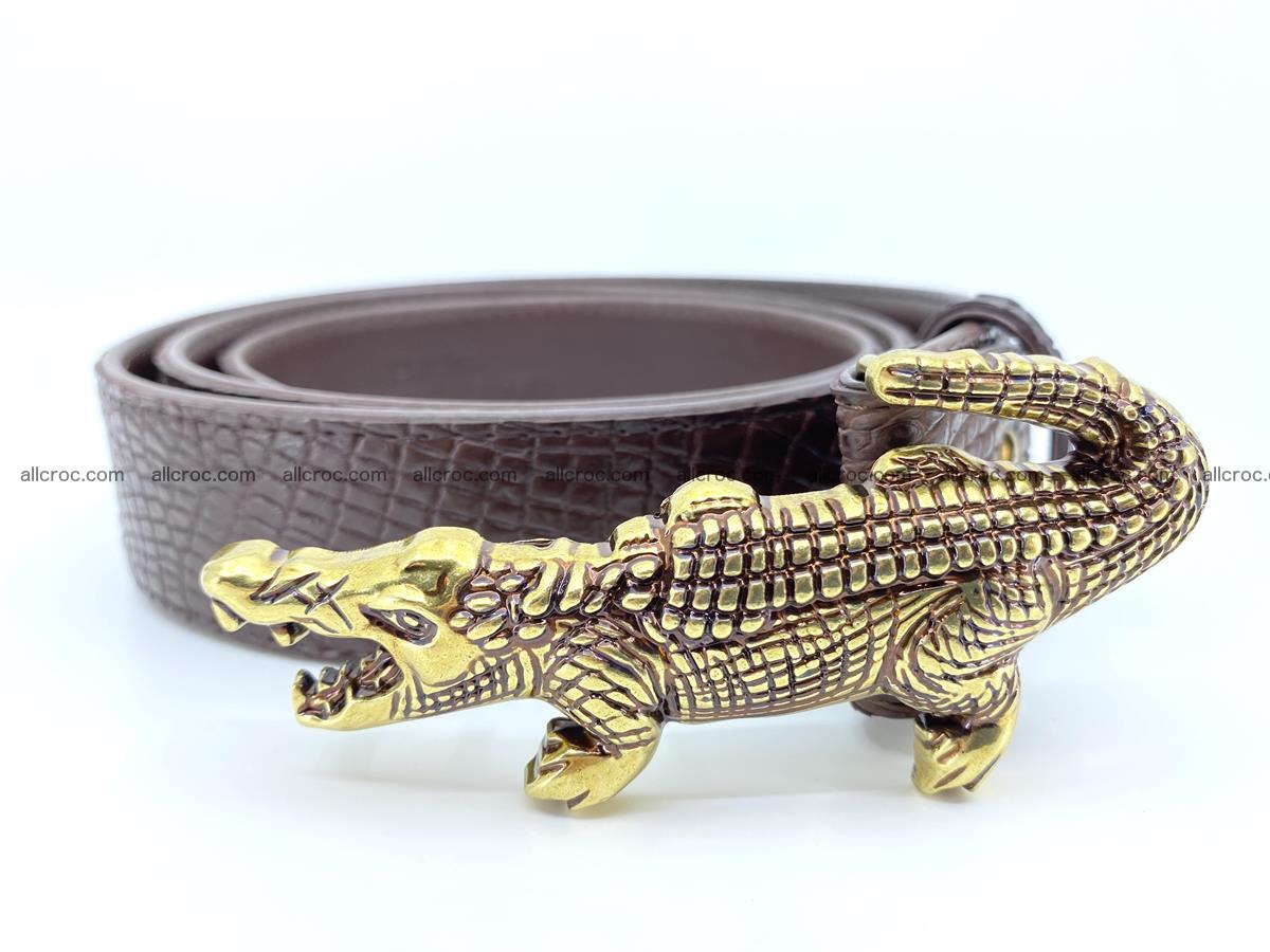 Handcrafted Crocodile leather belt 758 Foto 1