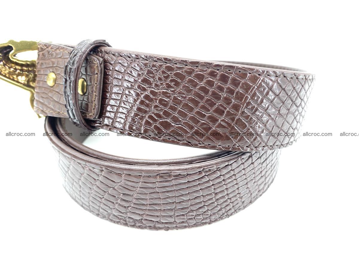 Handcrafted Crocodile leather belt 758 Foto 4