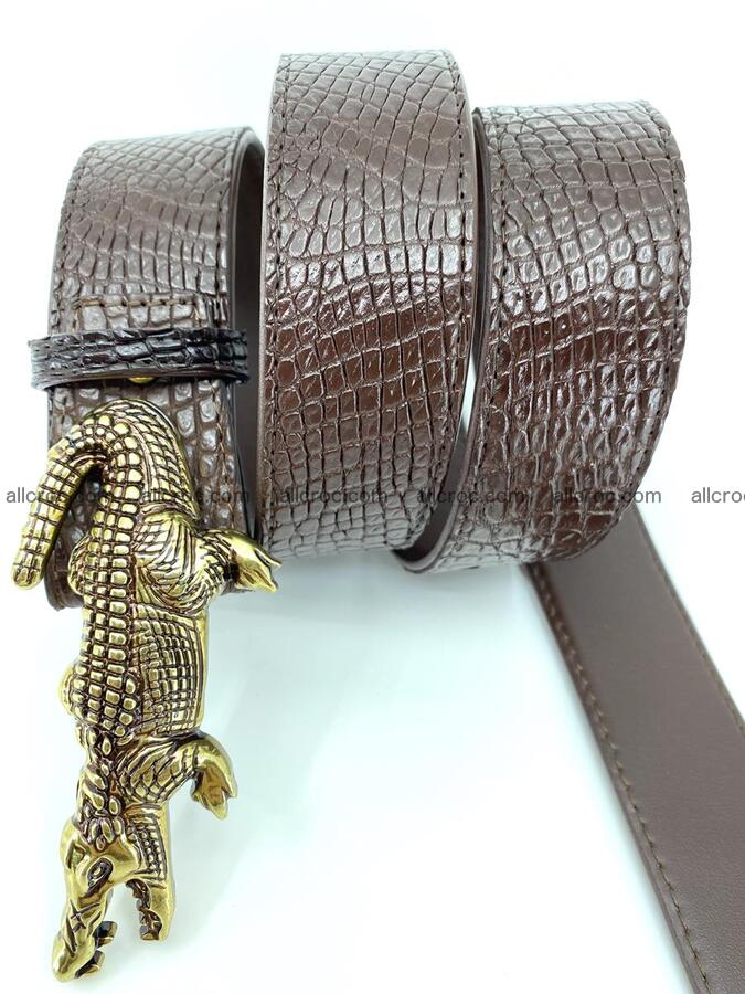 Handcrafted Crocodile leather belt 758 Foto 5