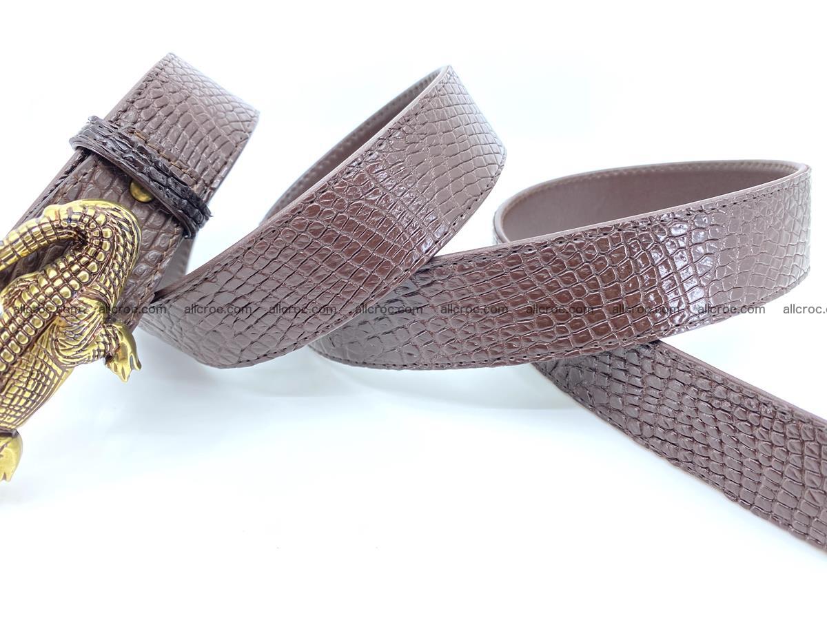 Handcrafted Crocodile leather belt 758 Foto 8
