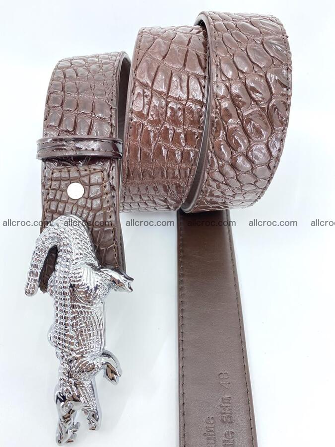 Handcrafted Crocodile leather belt 760 Foto 3