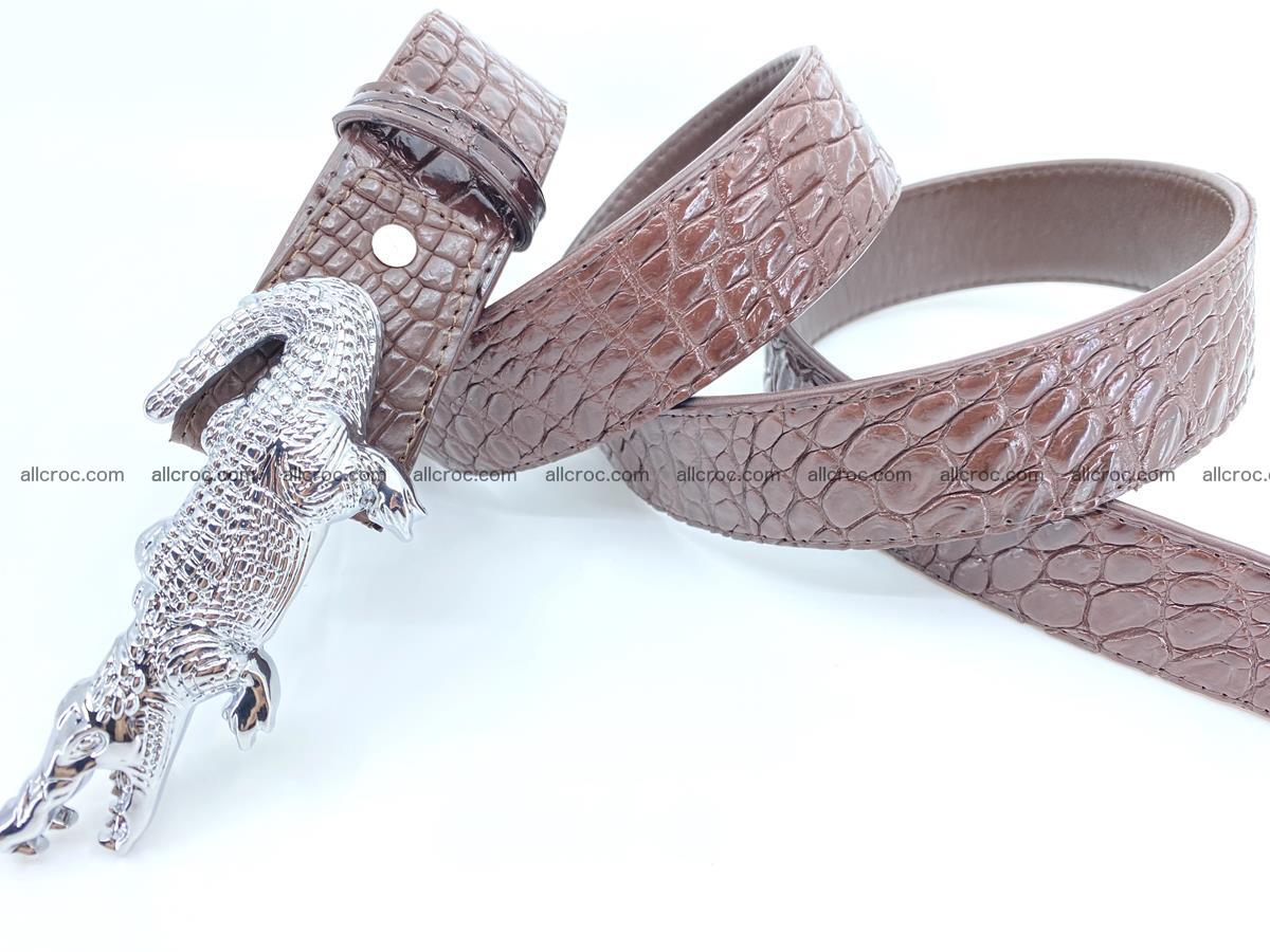 Handcrafted Crocodile leather belt 760 Foto 5