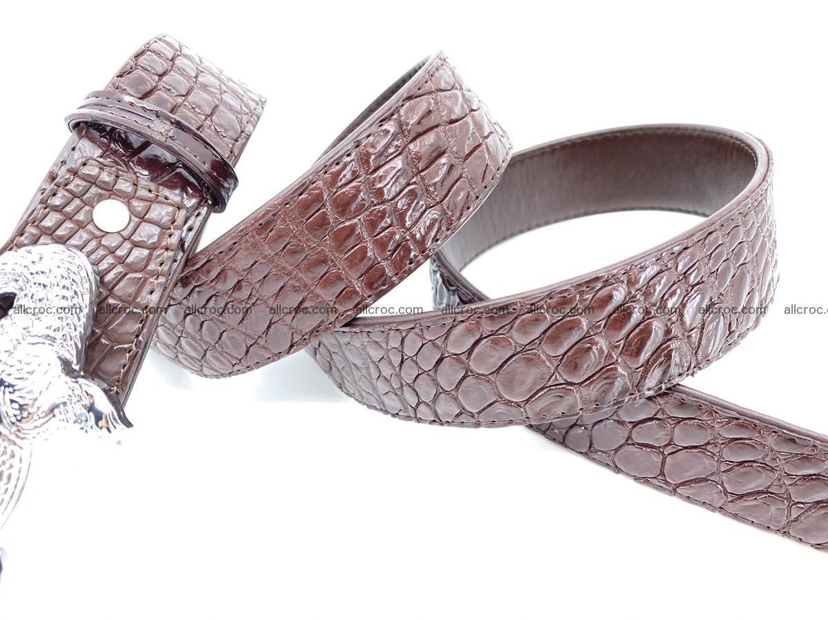 Handcrafted Crocodile leather belt 760 Foto 6