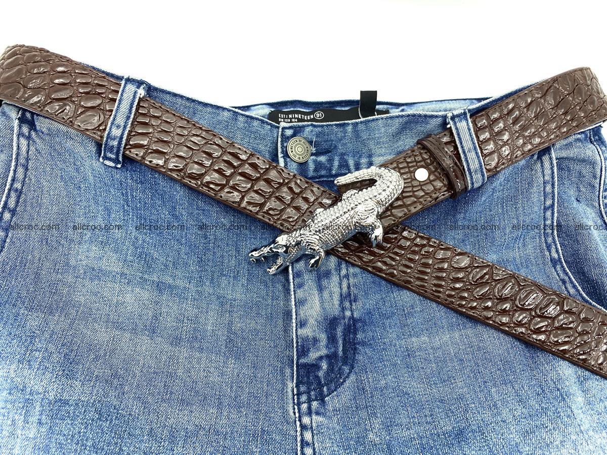 Handcrafted Crocodile leather belt 760 Foto 7