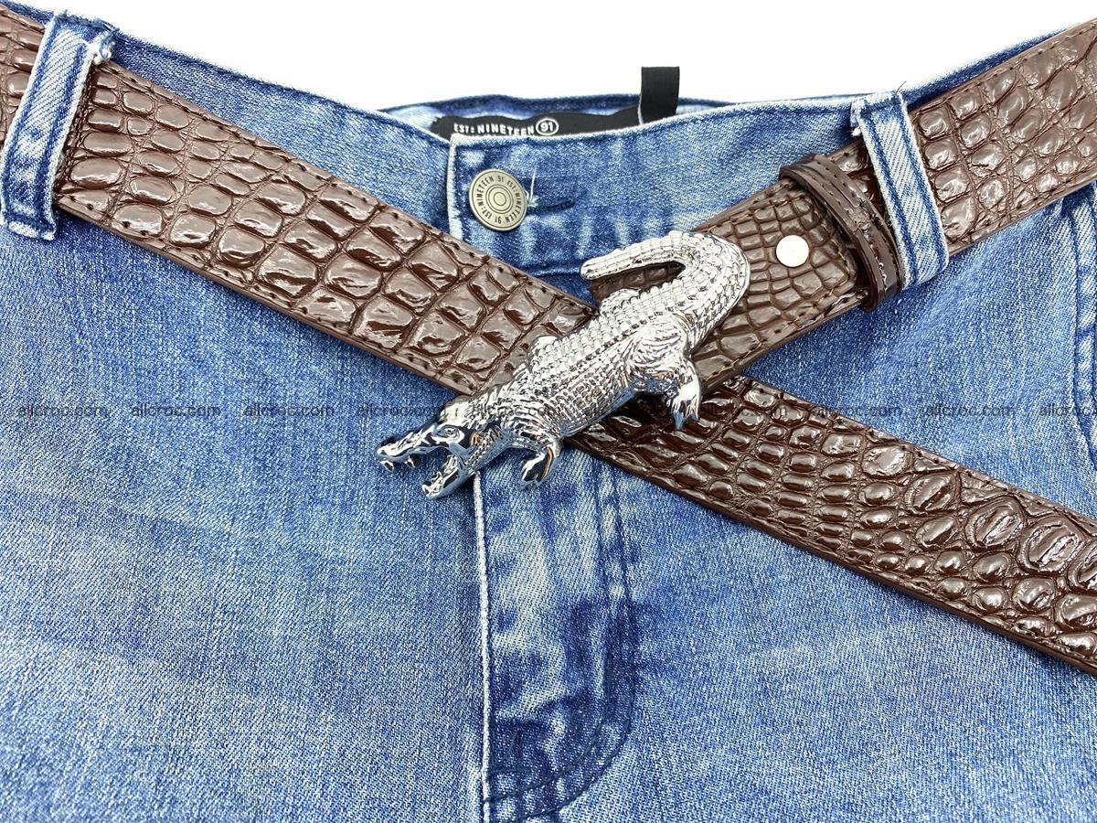 Handcrafted Crocodile leather belt 760 Foto 8