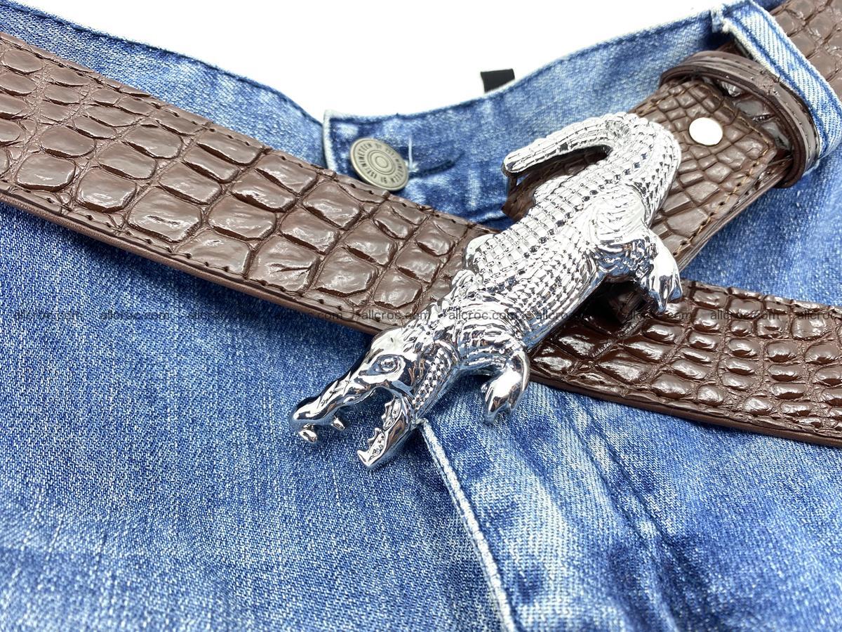 Handcrafted Crocodile leather belt 760 Foto 9