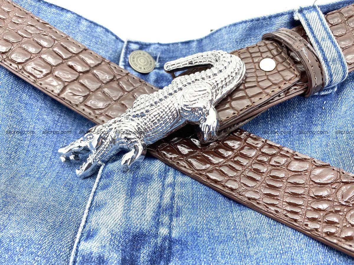 Handcrafted Crocodile leather belt 760 Foto 10