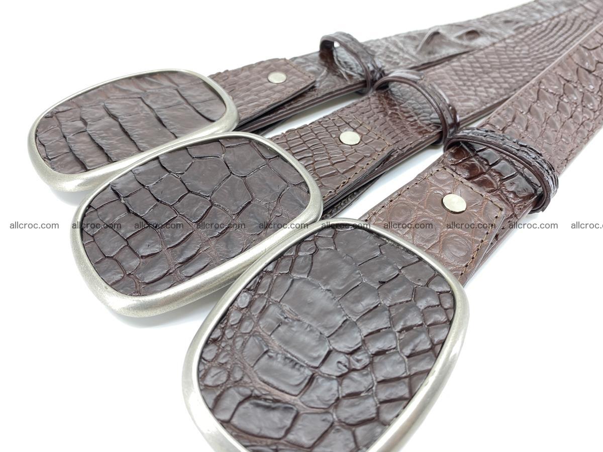 Handcrafted Crocodile leather belt 781 Foto 7