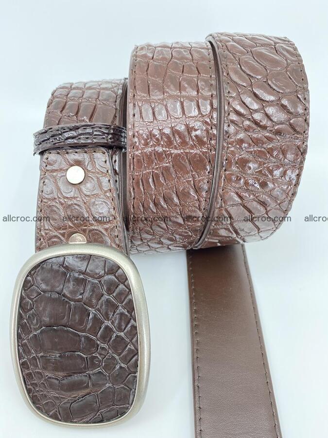 Handcrafted Crocodile leather belt 781 Foto 2