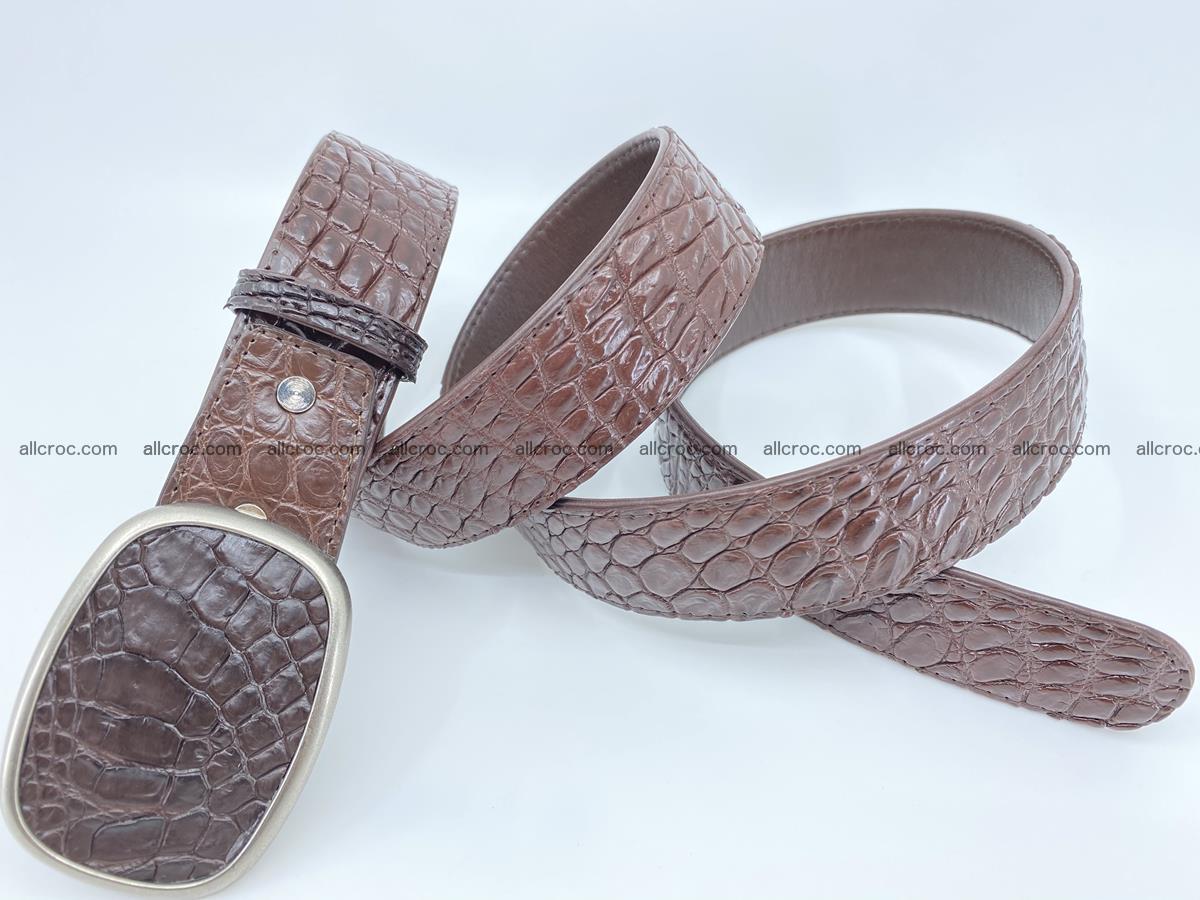 Handcrafted Crocodile leather belt 781 Foto 3