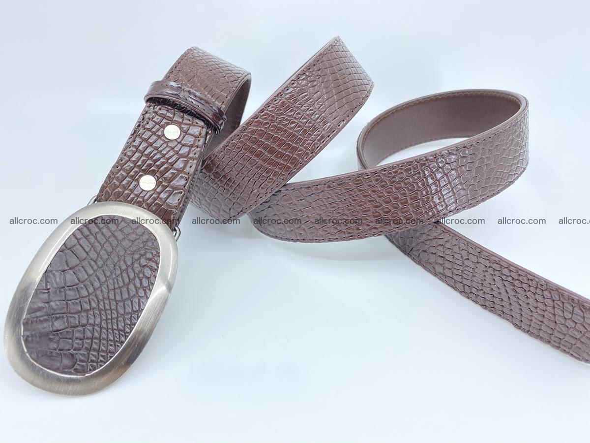 Handcrafted Crocodile leather belt 791 Foto 3