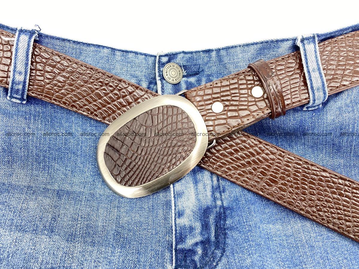 Handcrafted Crocodile leather belt 791 Foto 6