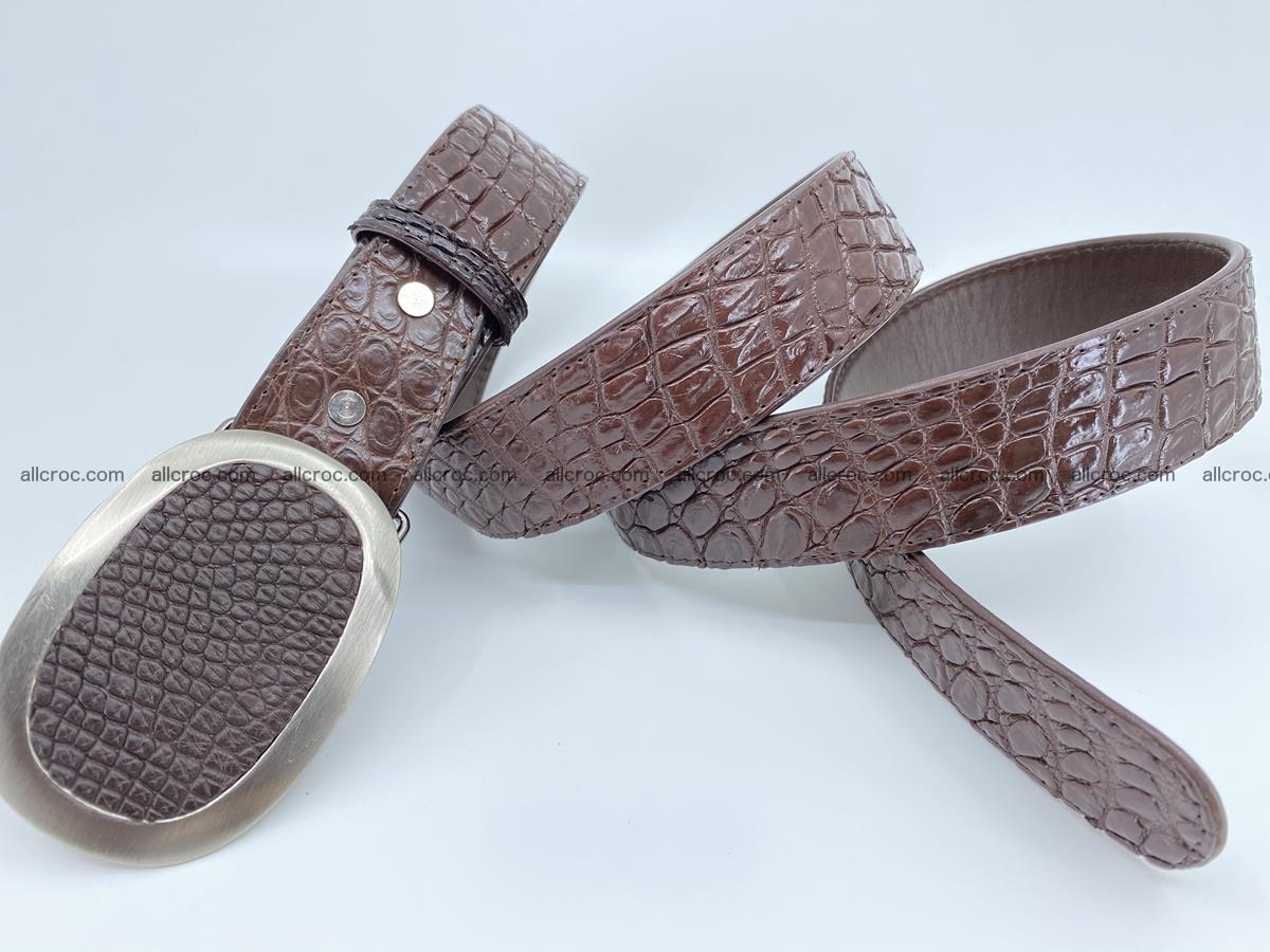 Handcrafted Crocodile leather belt 789 Foto 3
