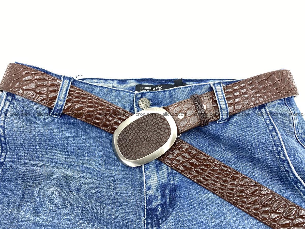 Handcrafted Crocodile leather belt 789 Foto 5