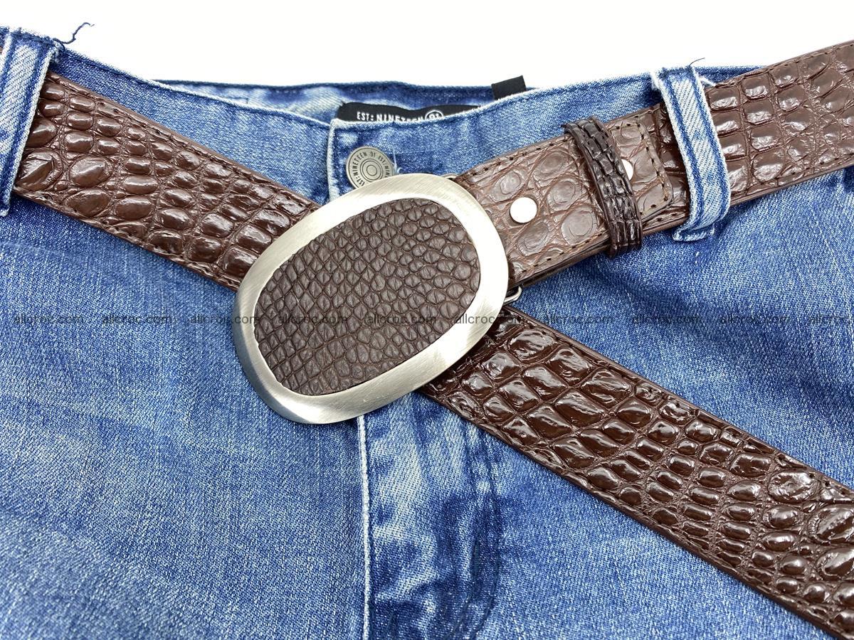 Handcrafted Crocodile leather belt 789 Foto 6