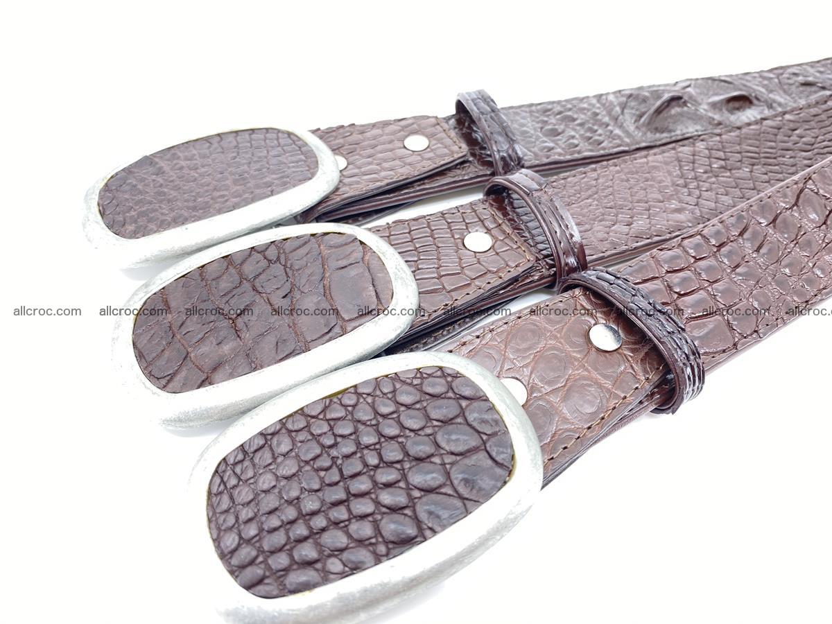 Handcrafted Crocodile leather belt 795 Foto 9