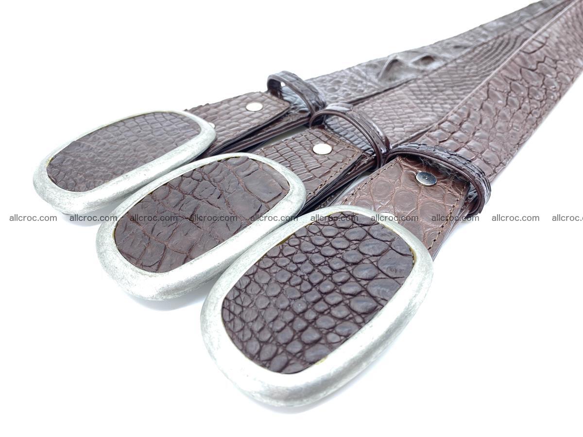 Handcrafted Crocodile leather belt 795 Foto 7