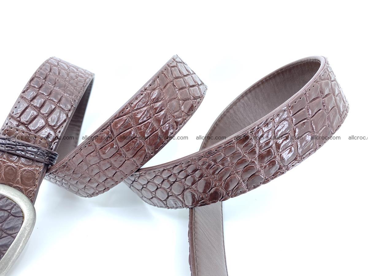 Handcrafted Crocodile leather belt 795 Foto 4