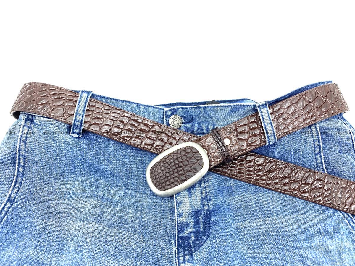 Handcrafted Crocodile leather belt 795 Foto 5