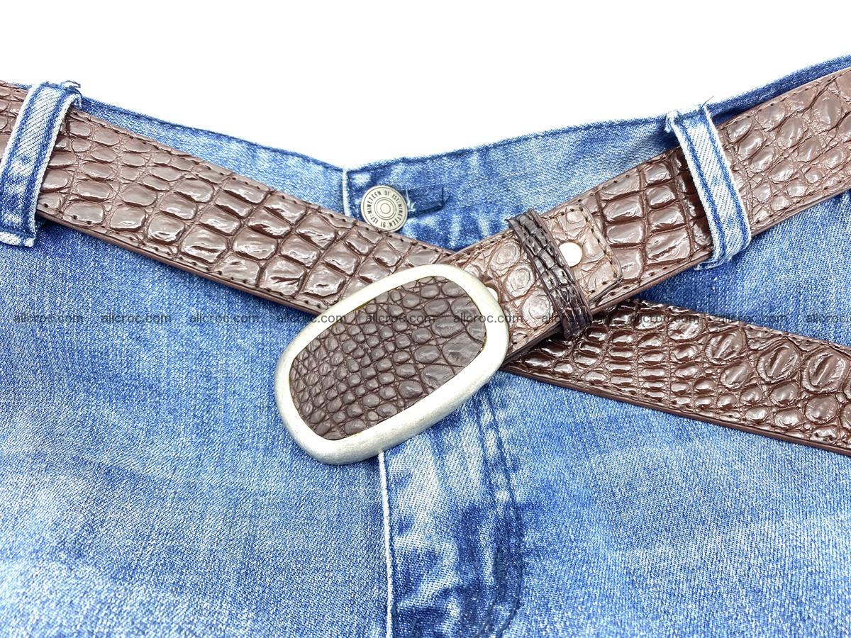 Handcrafted Crocodile leather belt 795 Foto 6