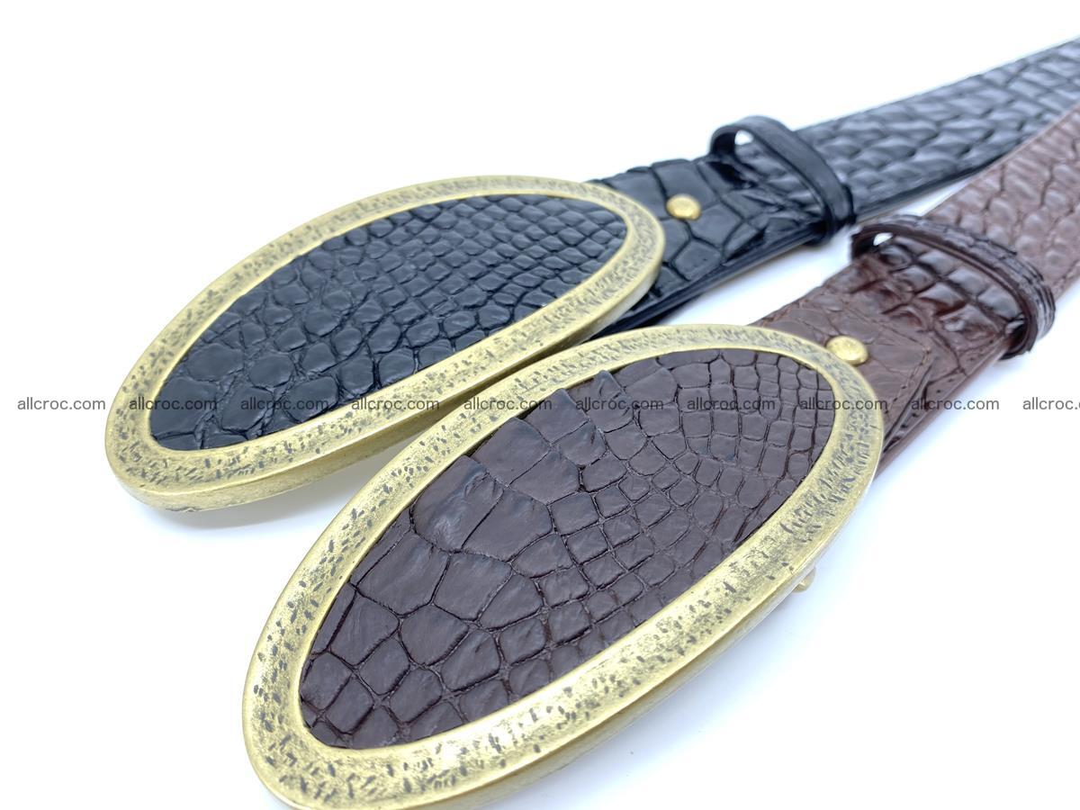 Handcrafted Crocodile leather belt 804 Foto 7