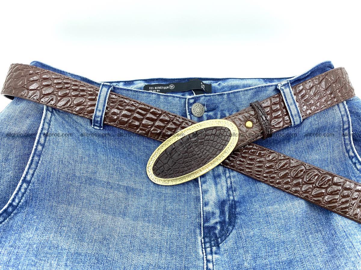 Handcrafted Crocodile leather belt 804 Foto 5