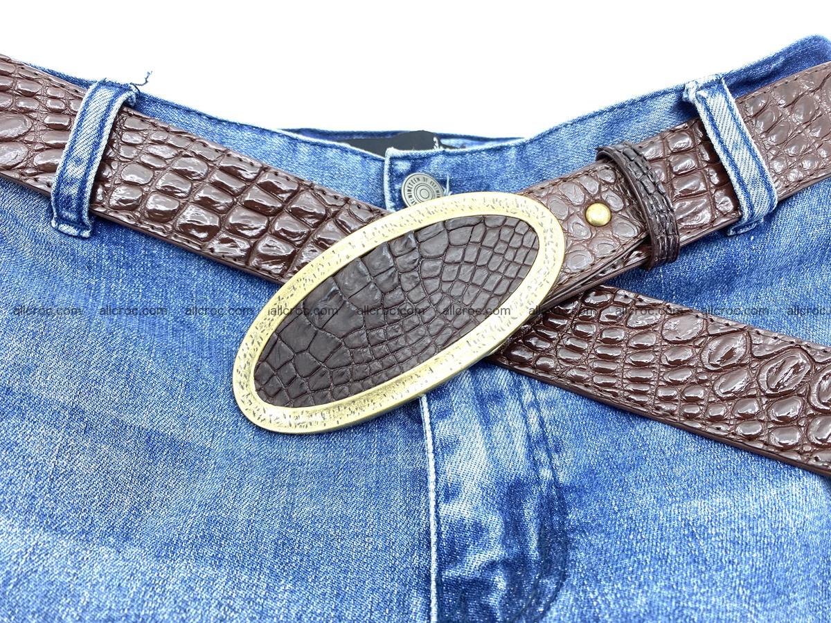 Handcrafted Crocodile leather belt 804 Foto 6