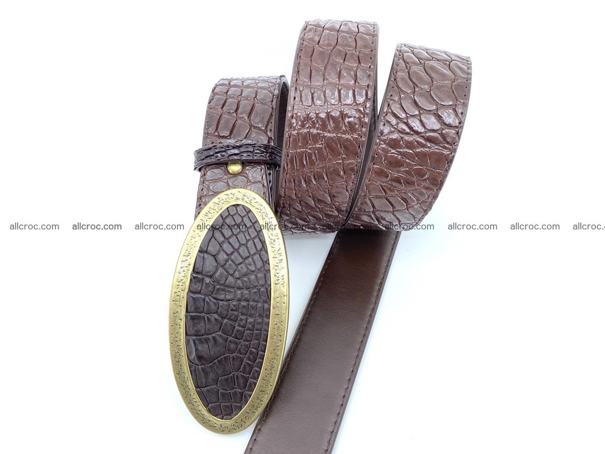 Handcrafted Crocodile leather belt 804 Foto 2