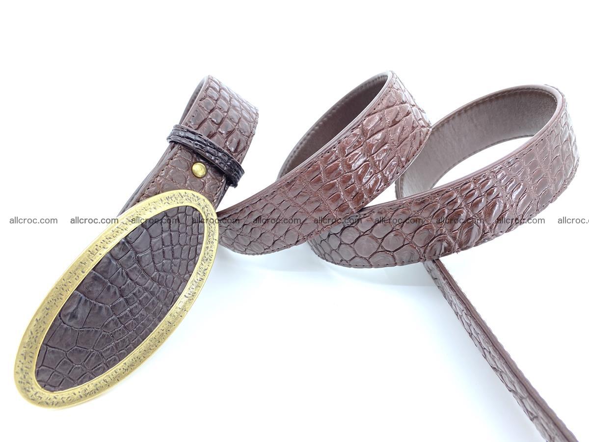 Handcrafted Crocodile leather belt 804 Foto 3
