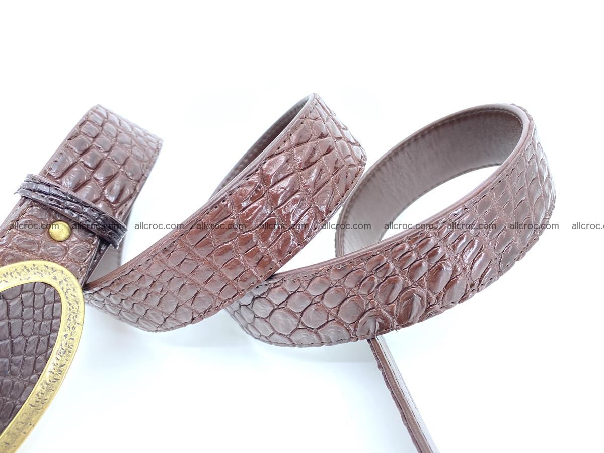 Handcrafted Crocodile leather belt 804 Foto 4