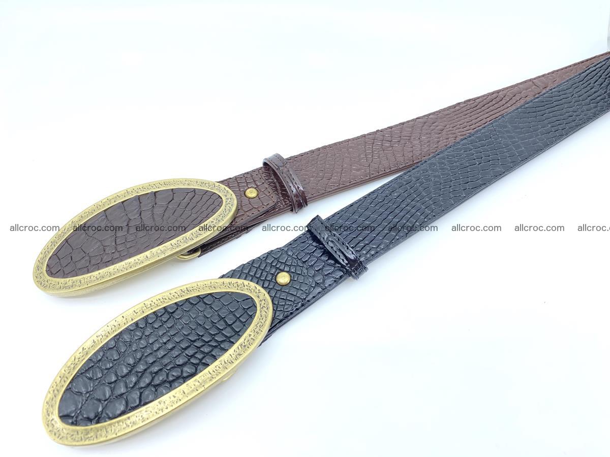 Handcrafted Crocodile leather belt 806 Foto 6