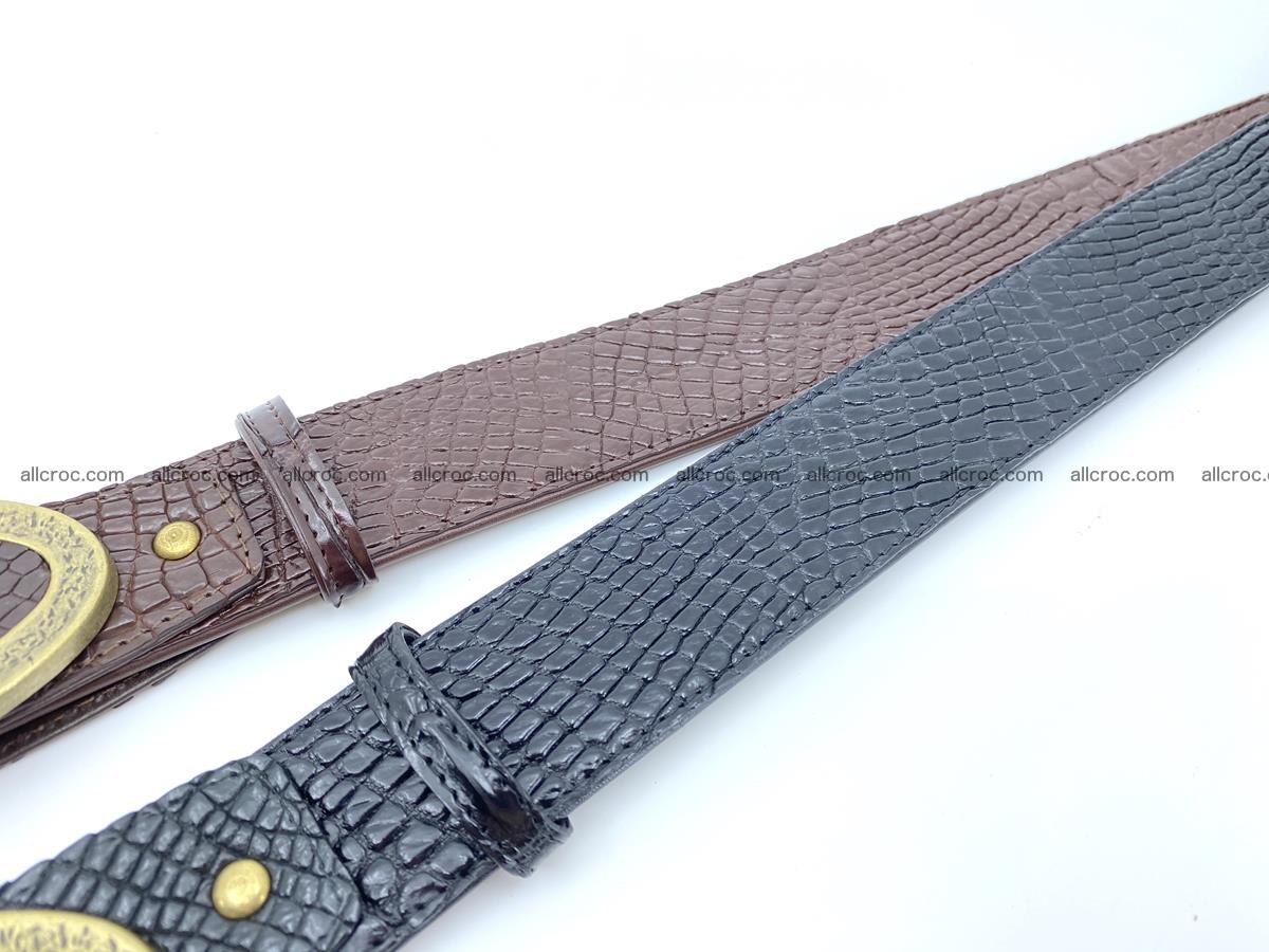 Handcrafted Crocodile leather belt 806 Foto 7