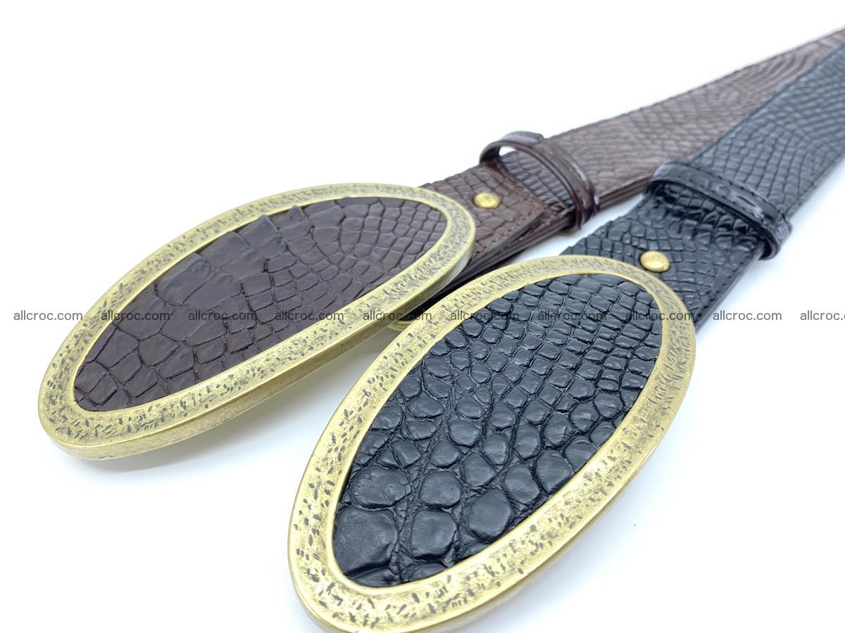 Handcrafted Crocodile leather belt 806 Foto 5