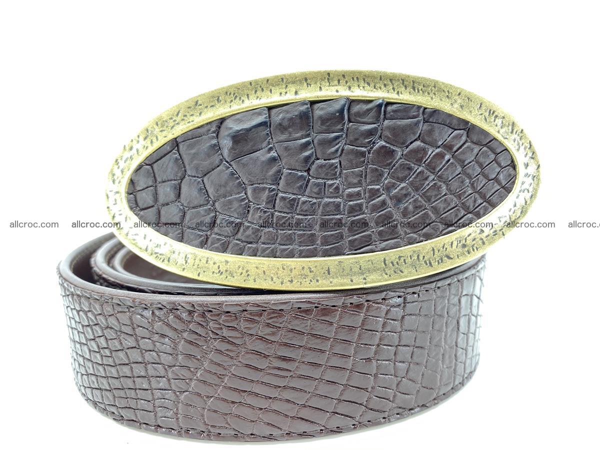 Handcrafted Crocodile leather belt 806 Foto 10