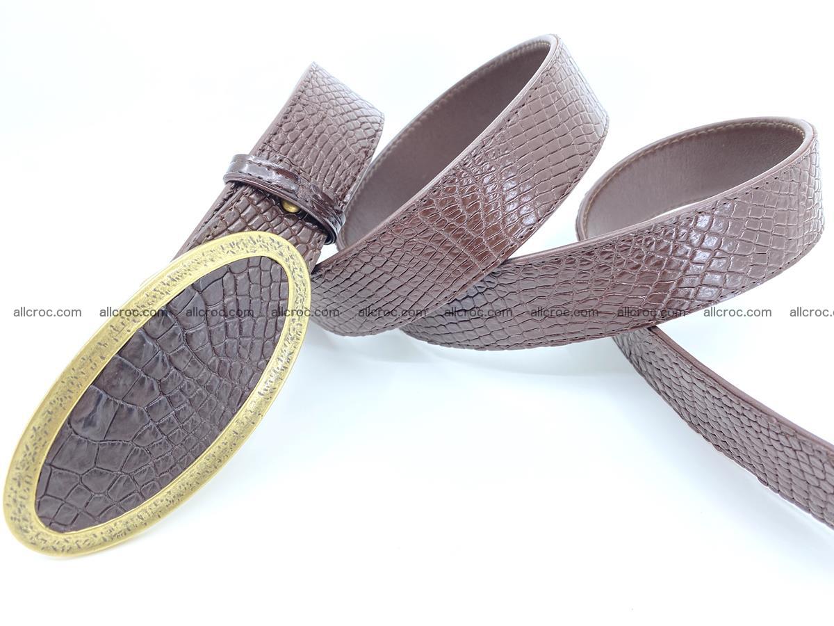Handcrafted Crocodile leather belt 806 Foto 3