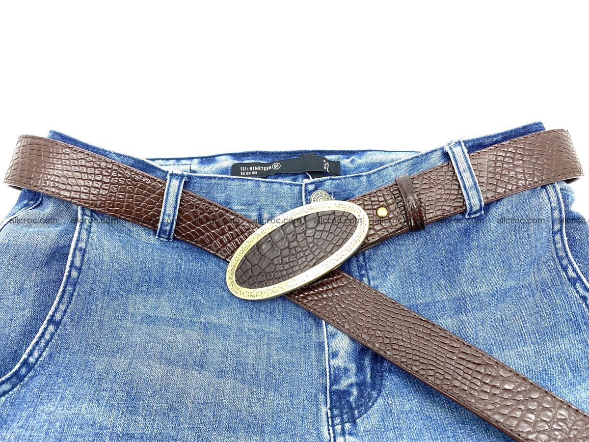 Handcrafted Crocodile leather belt 806 Foto 8