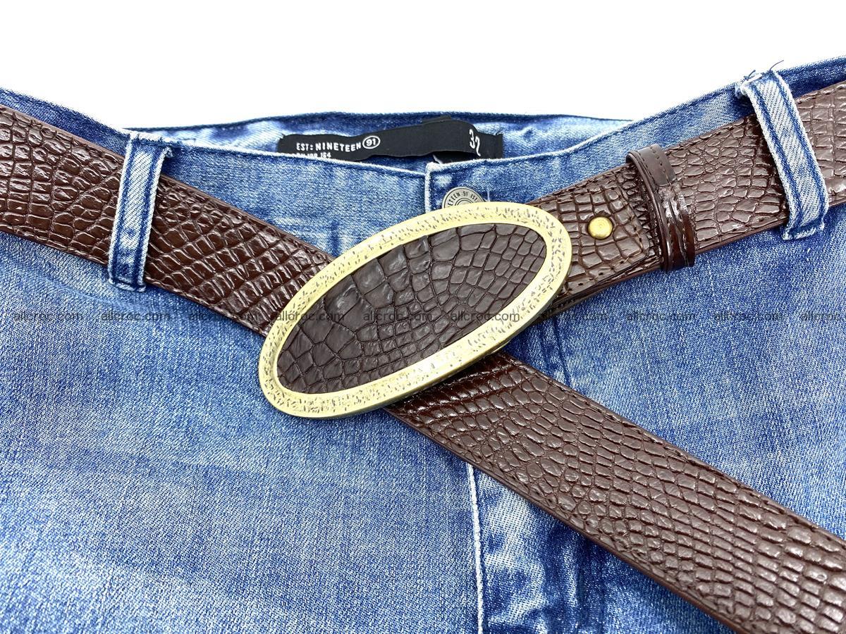 Handcrafted Crocodile leather belt 806 Foto 9