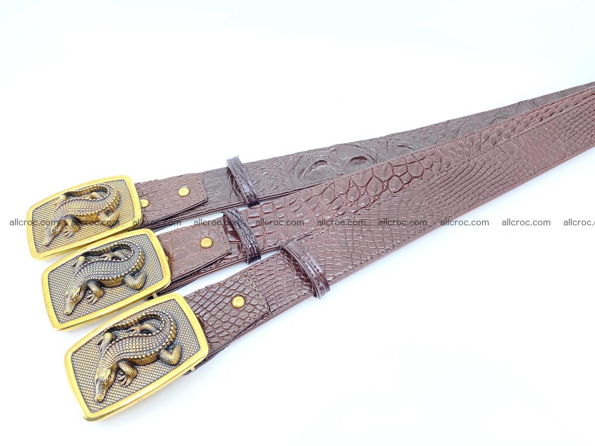 Handcrafted Crocodile leather belt 818 Foto 8
